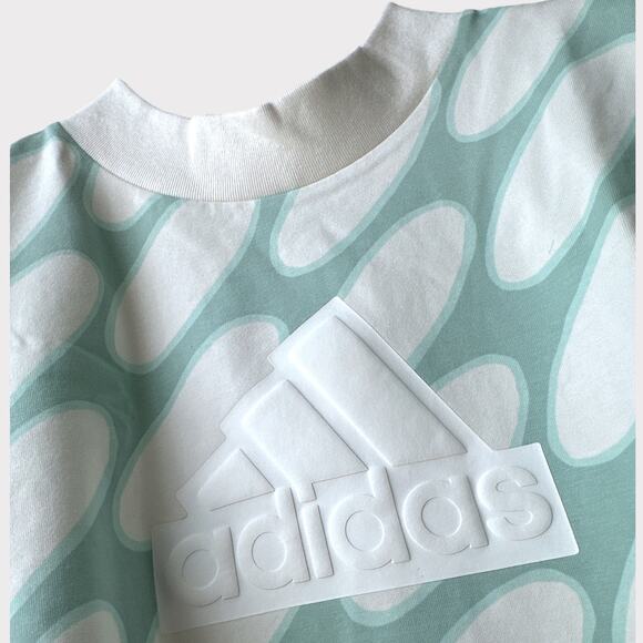 Adidas X Marimekko Future Icons 3- stripes Tee, Size S, Cloud White/ Green - Picture 6 of 13